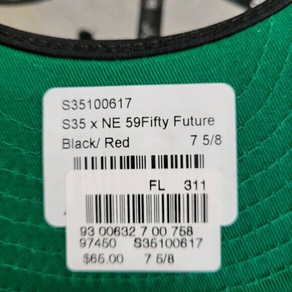 New Era Men's 59Fifty Fitted Hat 7 5/8 Black & Red Future. - Picture 5 of 5